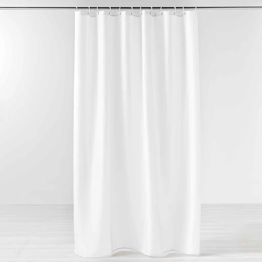 Rideau de douche en polyester YALINE 180x200 cm - Blanc anti-moisissure