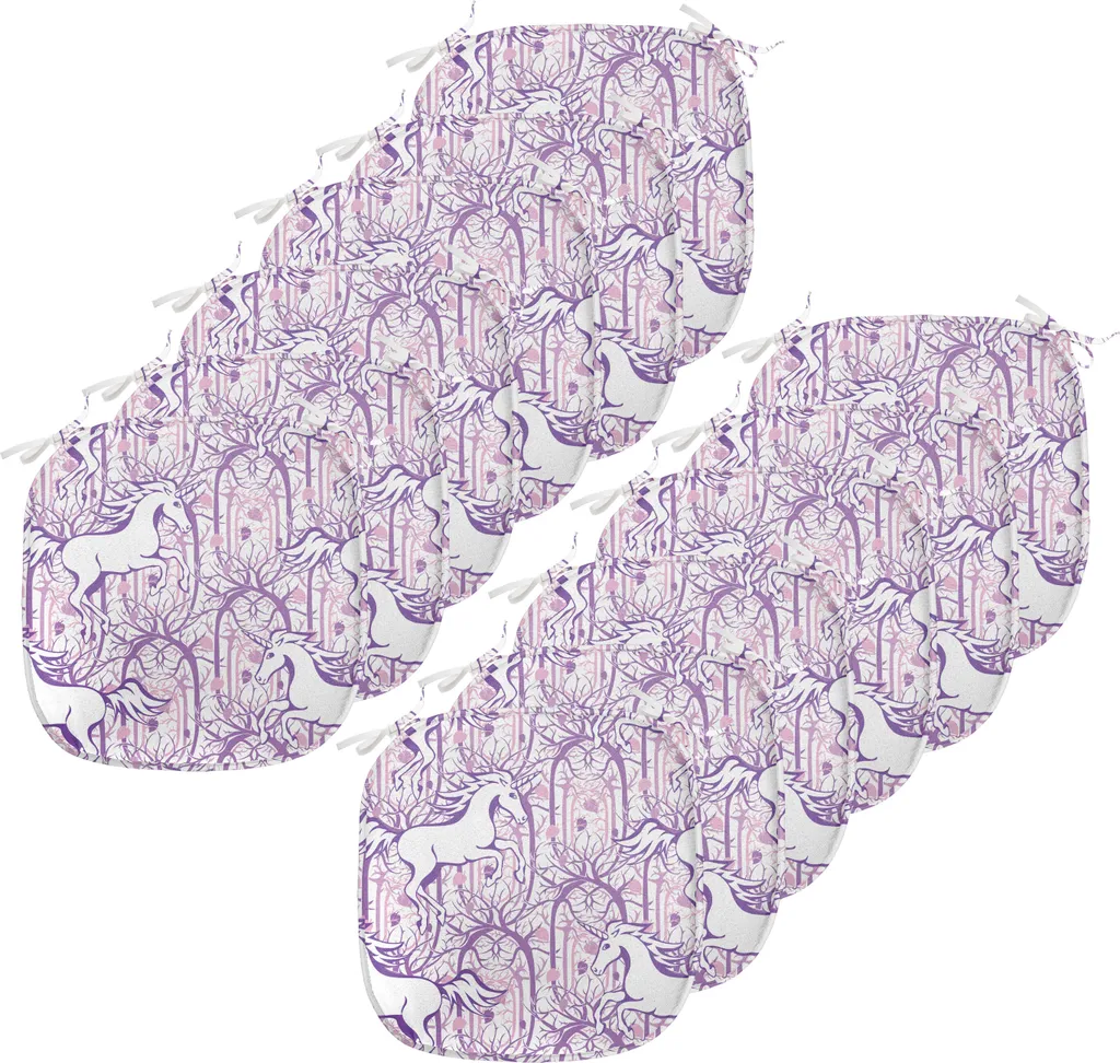 Coussin de Chaise Anti-Tache Violet 40 cm pour Salle à Manger Lot de 12
