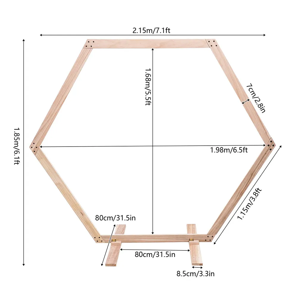 Arche de Mariage Hexagonale XL en Métal Robuste - Structure Déco 2m - 3