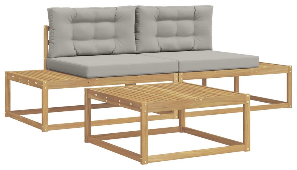 vidaXL Outdoor-Sofagarnitur mit Kissen Weiß 79 x 79 x 37 cm Polyester
