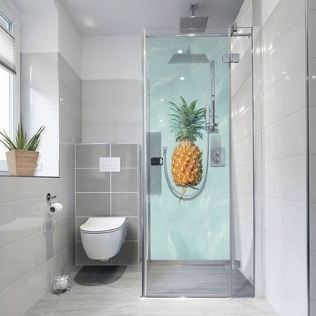 Duschrückwand mySpotti Fresh Happy Pineapple 100 x 210 cm