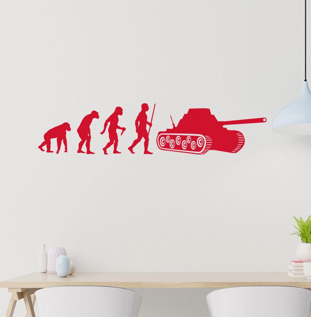 Panzer Krieg Evolution Wandtattoo Wandaufkleber Wall Sticker - Dekoration, Küche, Wohnzimmer, Schlafzimmer, Badezimmer