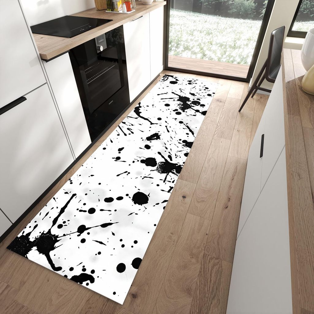 Küchenteppich 80x280cm rutschfest & abwischbar PVC Läufer - Farbkleckse