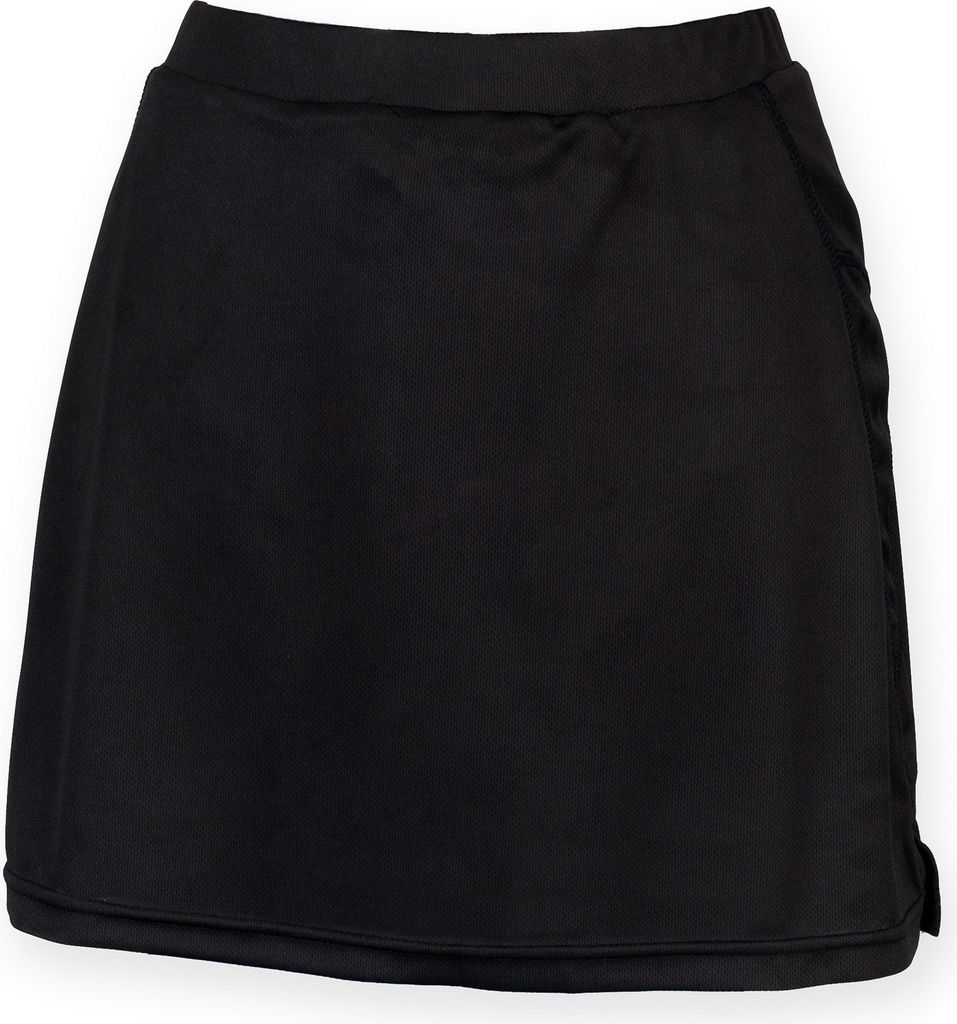 Finden & Hales Damen Sport Skort / Hosenrock mit feuchtigkeitstransportierendem Finish RW4162 (Medium) (Schwarz)