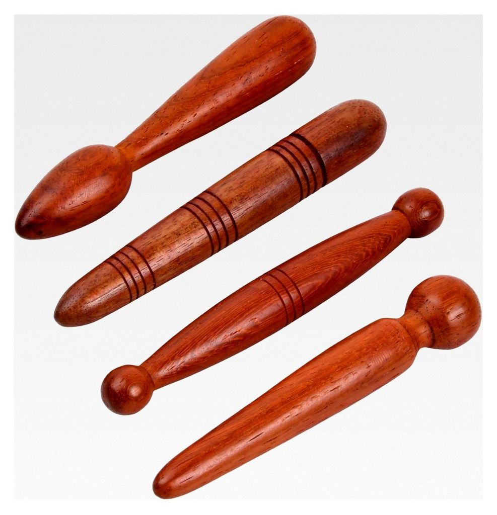 Reflexzonenstäbchen aus Holz, 4-teiliges Set für Fuß- und Triggerpunktmassage