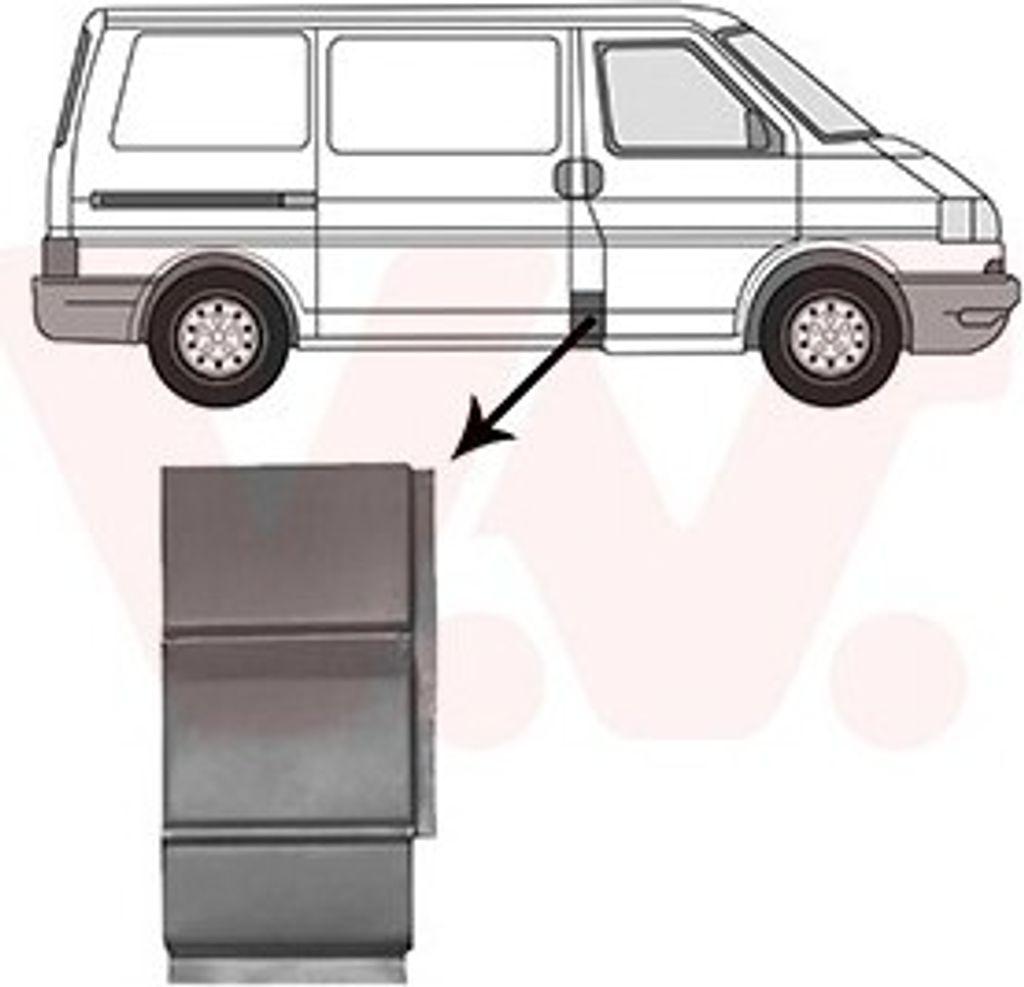 VAN WEZEL Seitenwand Reparaturblech für VW Transporter IV Bus (70B, 70C, 7DB, 7DK, 70J, 70K, 7DC, 7DJ) Transporter IV Kastenwagen (70A, 70H, 7DA, ...