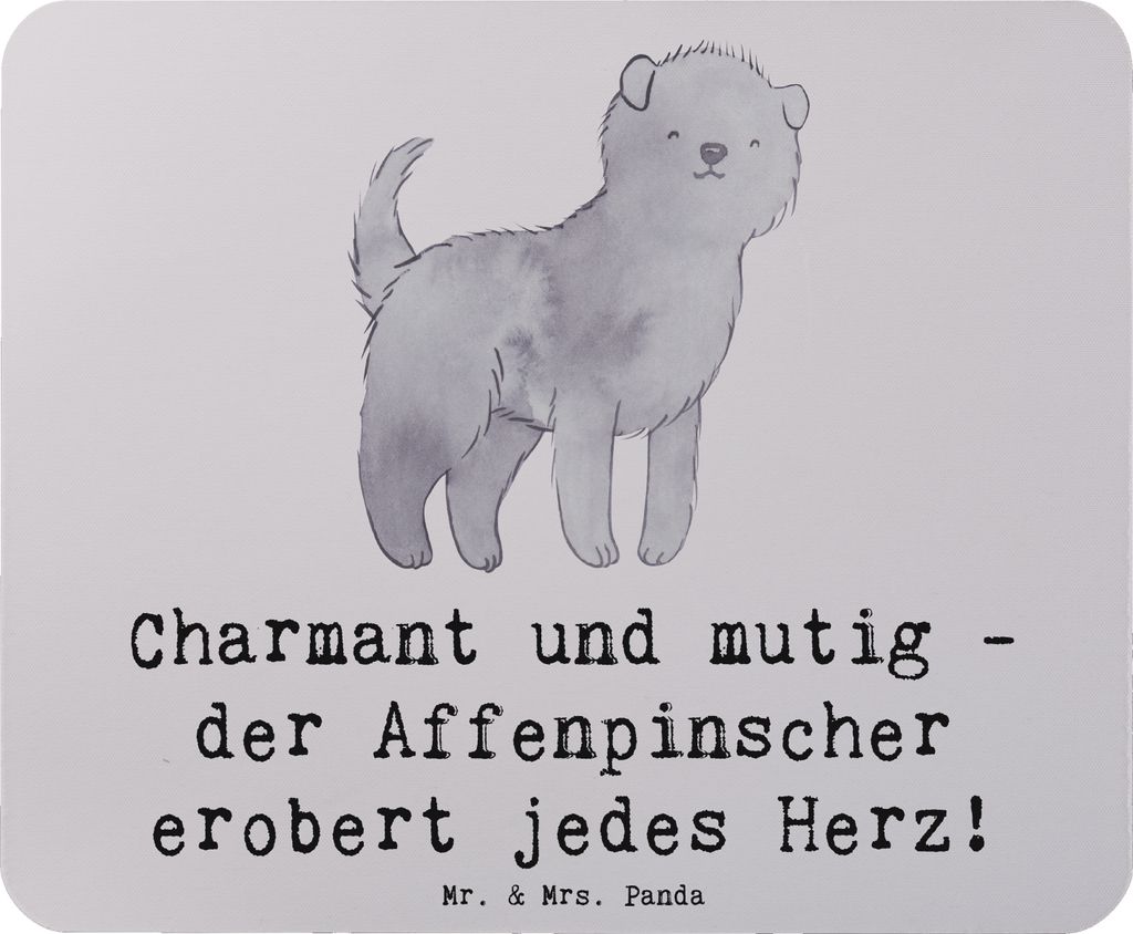 Mr. & Mrs. Panda Mauspad Affenpinscher Charmeur - Grau Pastell - Geschenk, pc mousepad, treuer Begleiter, liebenswerte Art, Mouse Pad, Hunderassen ...