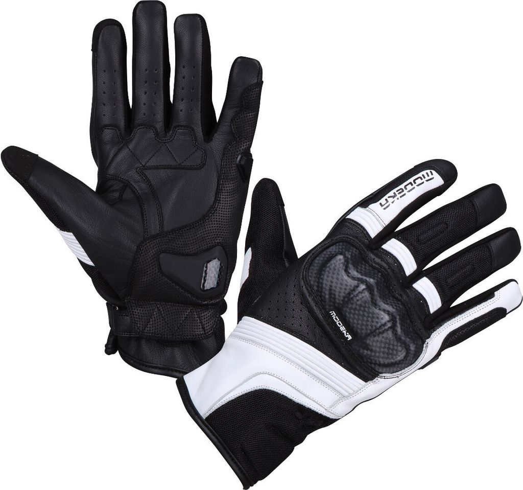 Modeka Miako Air Motorrad Handschuhe, schwarz/weiß, 12