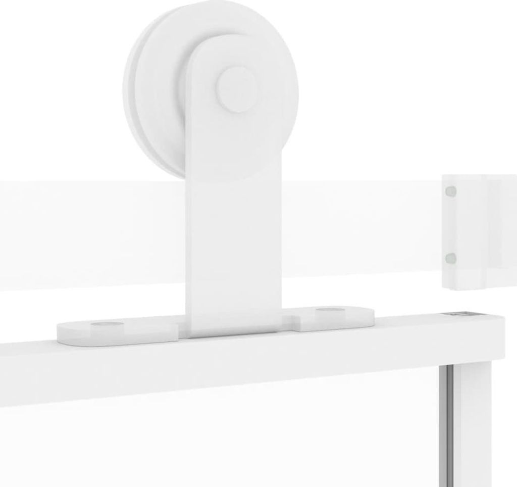 vidaXL Schiebetür Weiß 90x205 cm Hartglas und Aluminium Produktbild 3