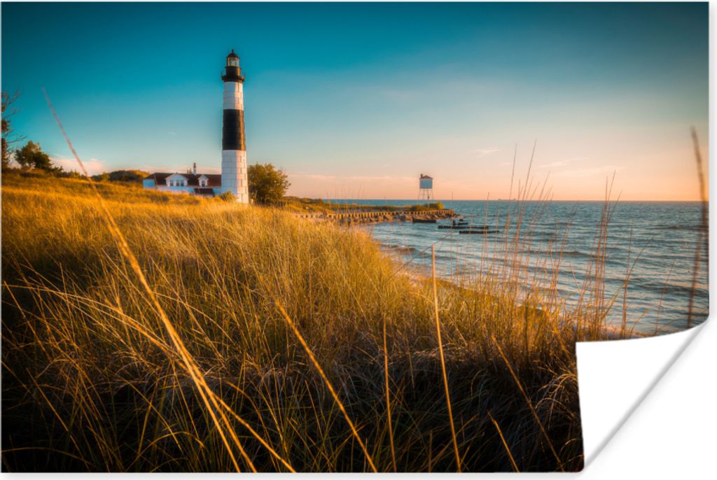 MuchoWow Poster Leuchtturm - Meer - Amerika 180x120 cm - Fotoplakat