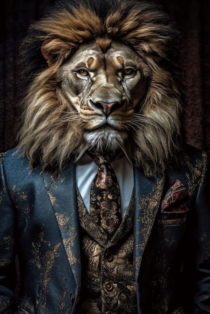 ArtUniverse Glasbild Lion'S Club 80 x 120 cm Produktbild 