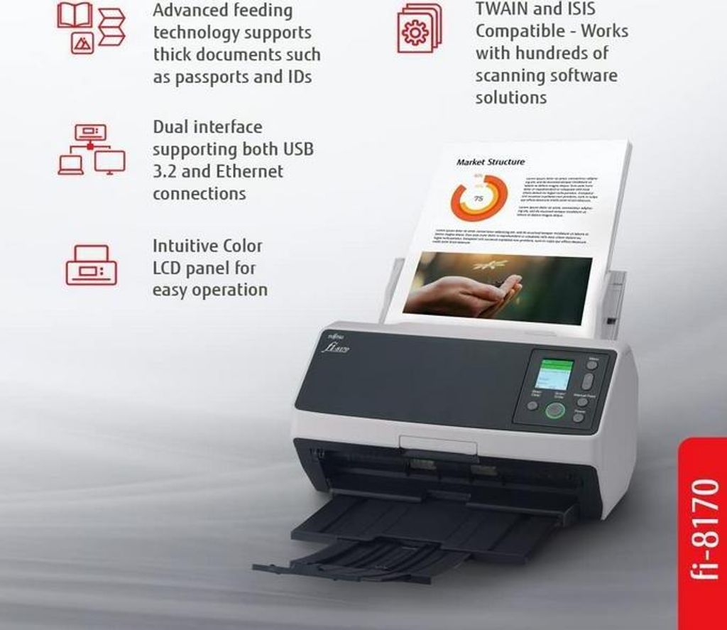 Fujitsu FI-8170 A4/70 S./Min/USB3.2/LAN/Duplex Produktbild 14