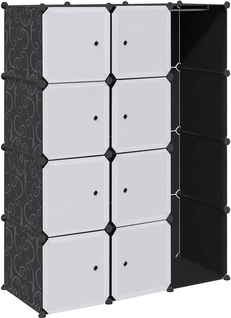 vidaXL Armadio modulare a 9 scomparti 109x36,5x143cm Bianco Immagine del prodotto 