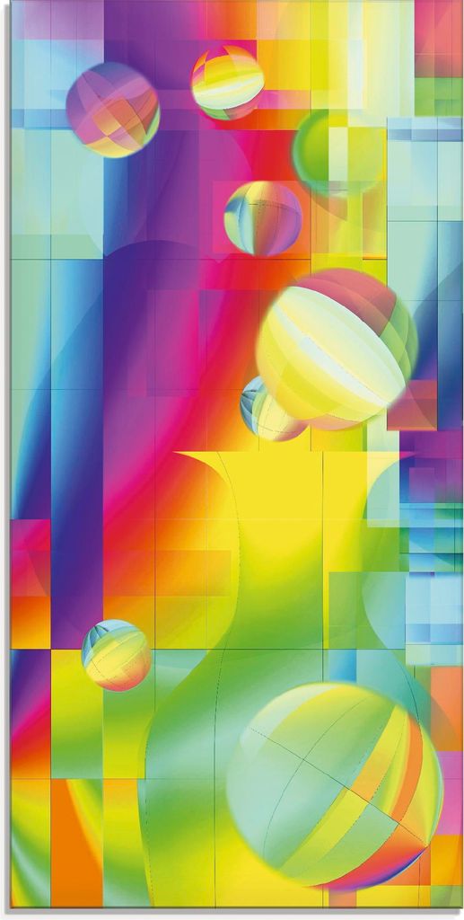 ARTland Glasbild Farbige Freude Größe: 50x100 cm