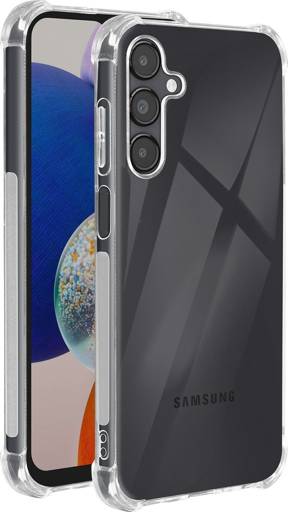 Avizar, Flexible Samsung Galaxy A14 5G Silikon Bumper Hülle, stoßfest, Transparent