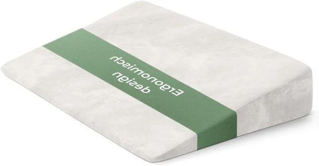 Matelas incliné anti-reflux et oreiller de grossesse blanc 68x65x16cm