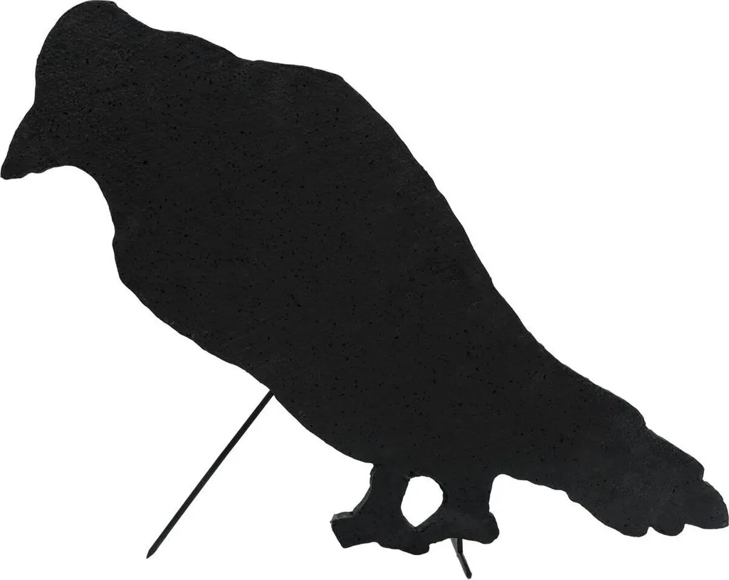 Corbeau Décoratif de Jardin 63cm - Figurine Silhouette en Acier Noir