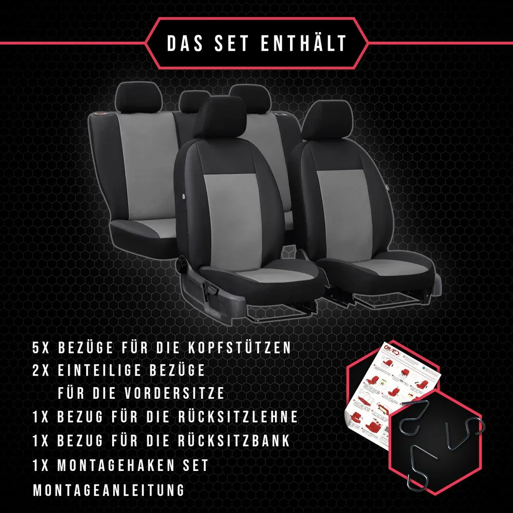 Coprisedili auto Coprisedili universali per Dacia Sandero Set grigio - 9