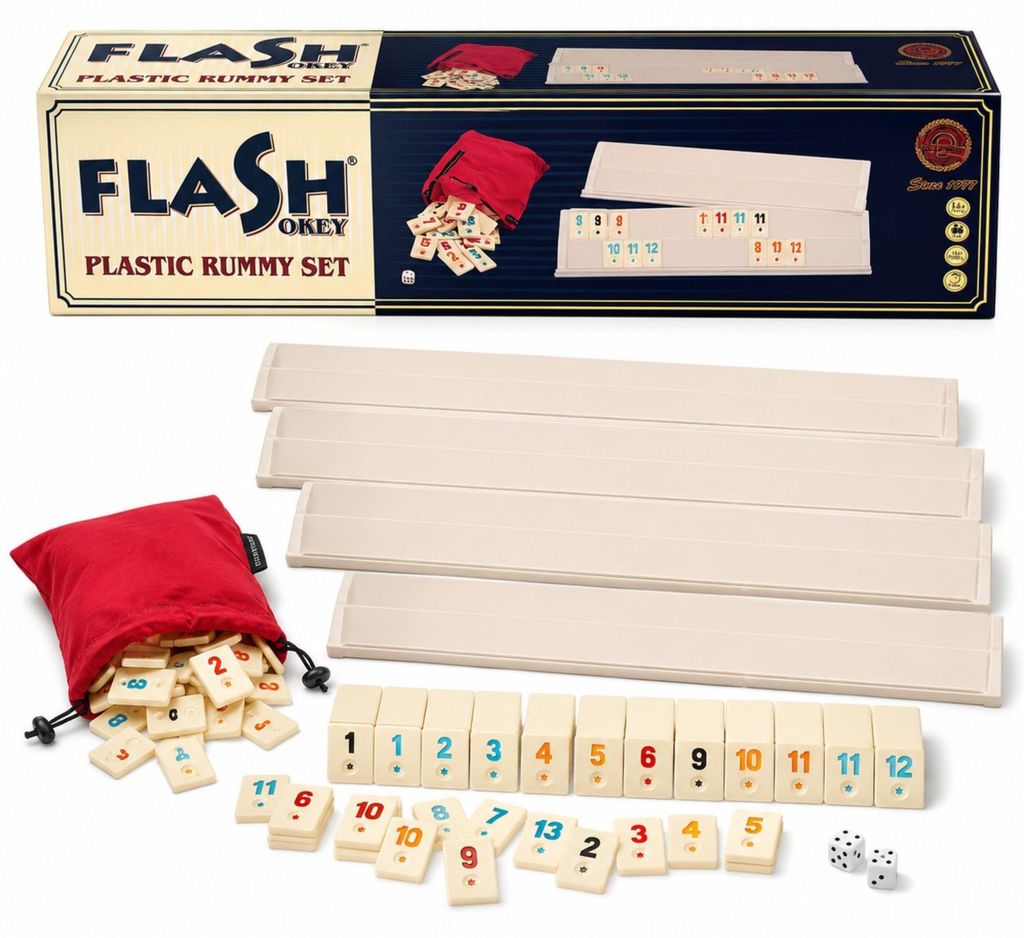 Star Flash Plastik Okey Rummy Set mit Melaminsteinen und Produktbild 
