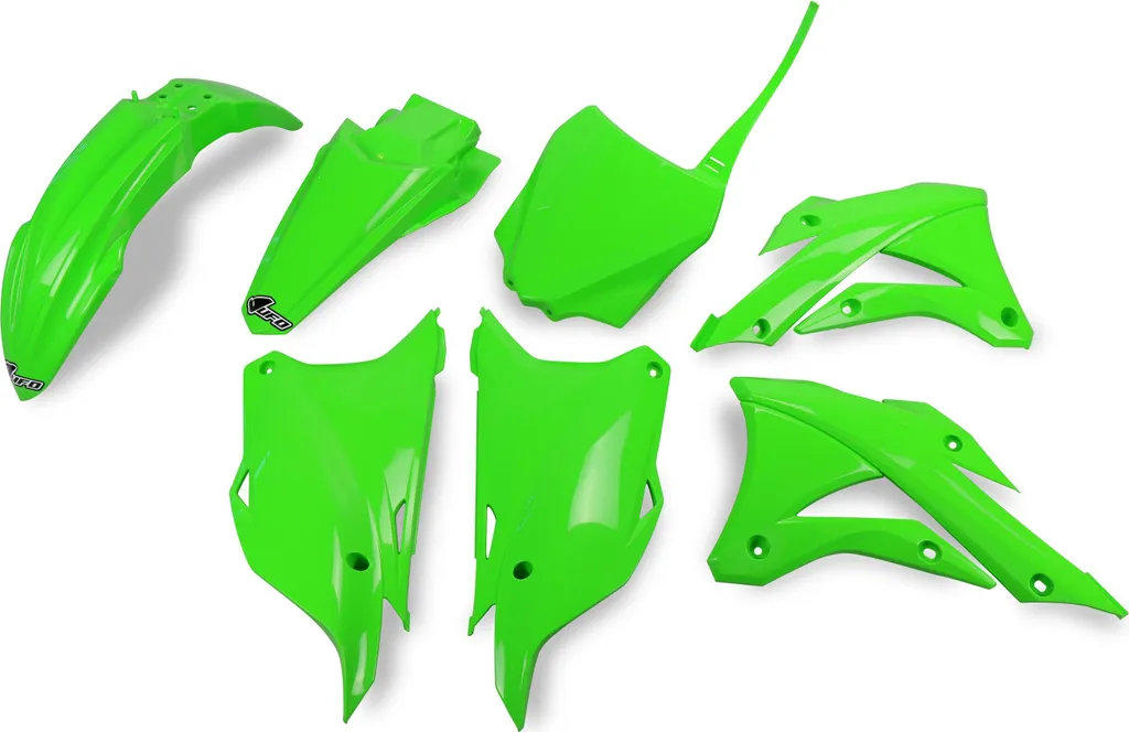 Remplacer plastiques Kawasaki KX 85 avec le kit UFO 7 pièces vert OEM