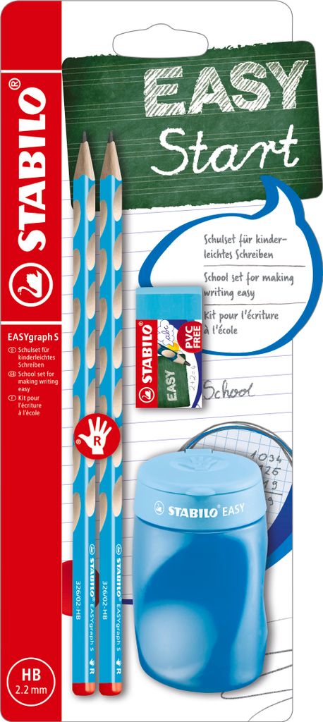 STABILO Schul-Set für Rechtshänder -  EASYgraph S in blau - Produktbild 