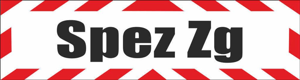 INDIGOS UG - Magnetschild "Spez zg Spezialzug Sof Spezialkräfte Vorrauskommando Soldaten Bundeswehr Fahrzeug BW" mit Rahmen 30 x 8 cm - Magnetfoli...