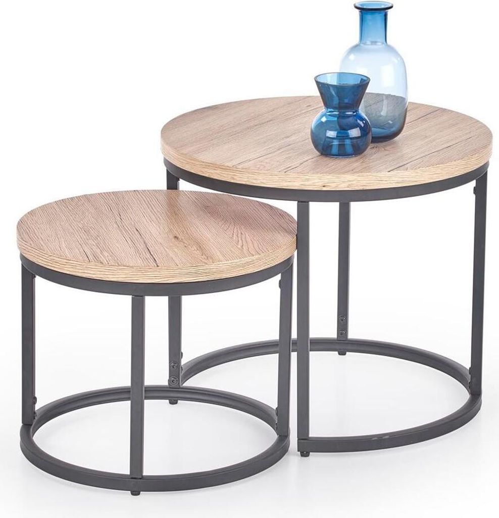 Halmar Couchtisch 2er Set schwarz Metall 53cm x 53cm x 45cm
