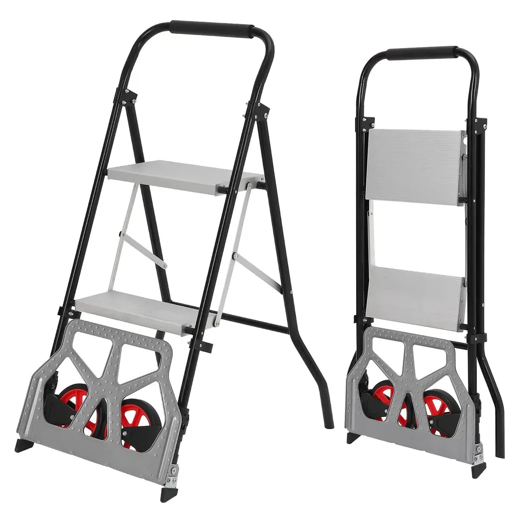 Escabeau combiné diable pour maison et entrepôt - Pliage compact