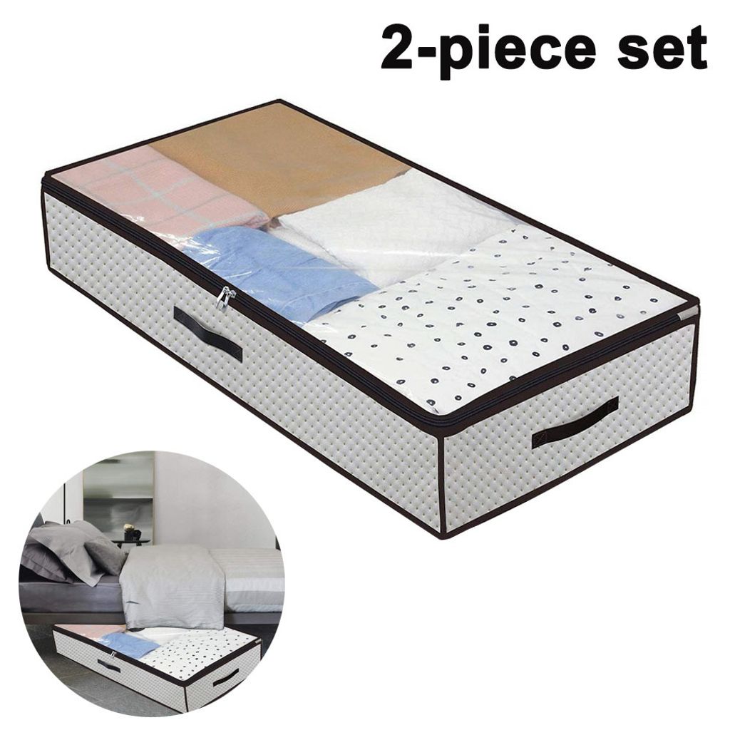 2er Pack Unterbettkommode 100*50*18cm | Unterbettbox | Unterbett Aufbewahrung
