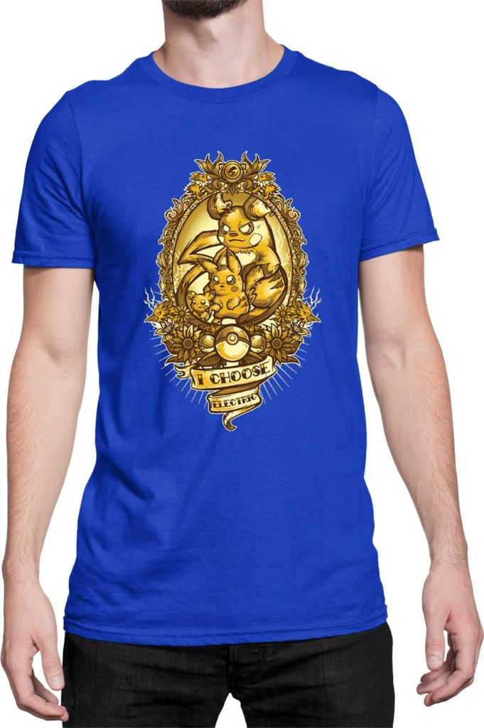 Herren T-Shirt Japan Manga Anime Comics Pokemon 026, Man XL / Blau