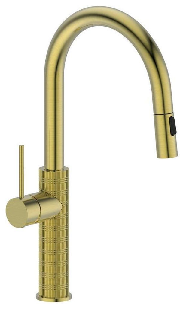 Sapho FLAWO Küchenarmatur mit ausziehbarer Spülbrause, Gold Produktbild 