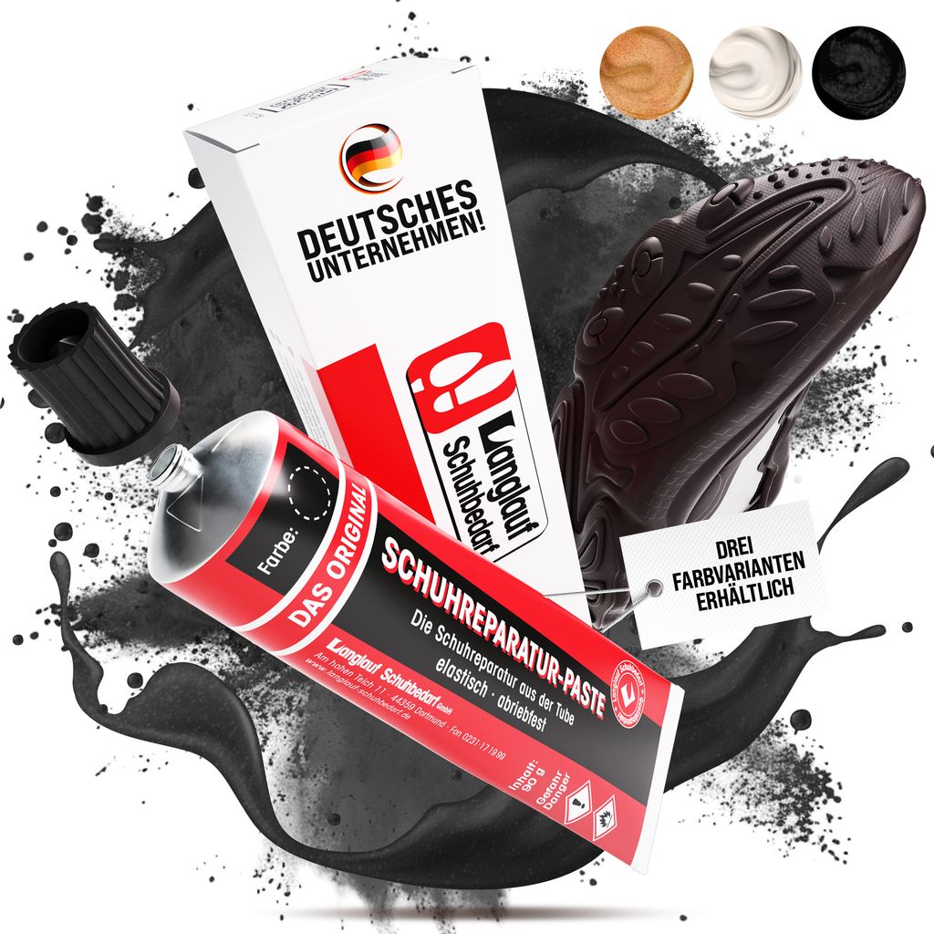 Langlauf Schuhbedarf Schuhreparaturpaste 90g  anthrazit Produktbild 