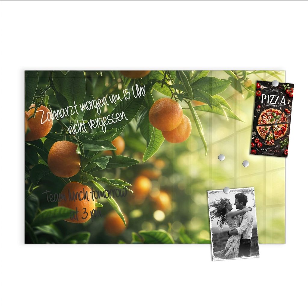 Magnettafel 60x40cm Pinnwand Whiteboard beschreibbar - Orangenbaum Closeup