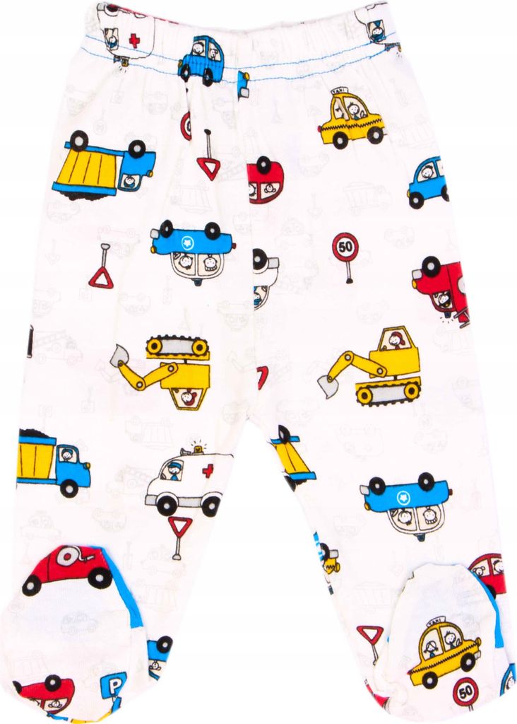 Bonito | Babyhose mit Füßen - Größe 68 - weiß - 100% Baumwolle - Gummibund - Mit fröhlichem Muster