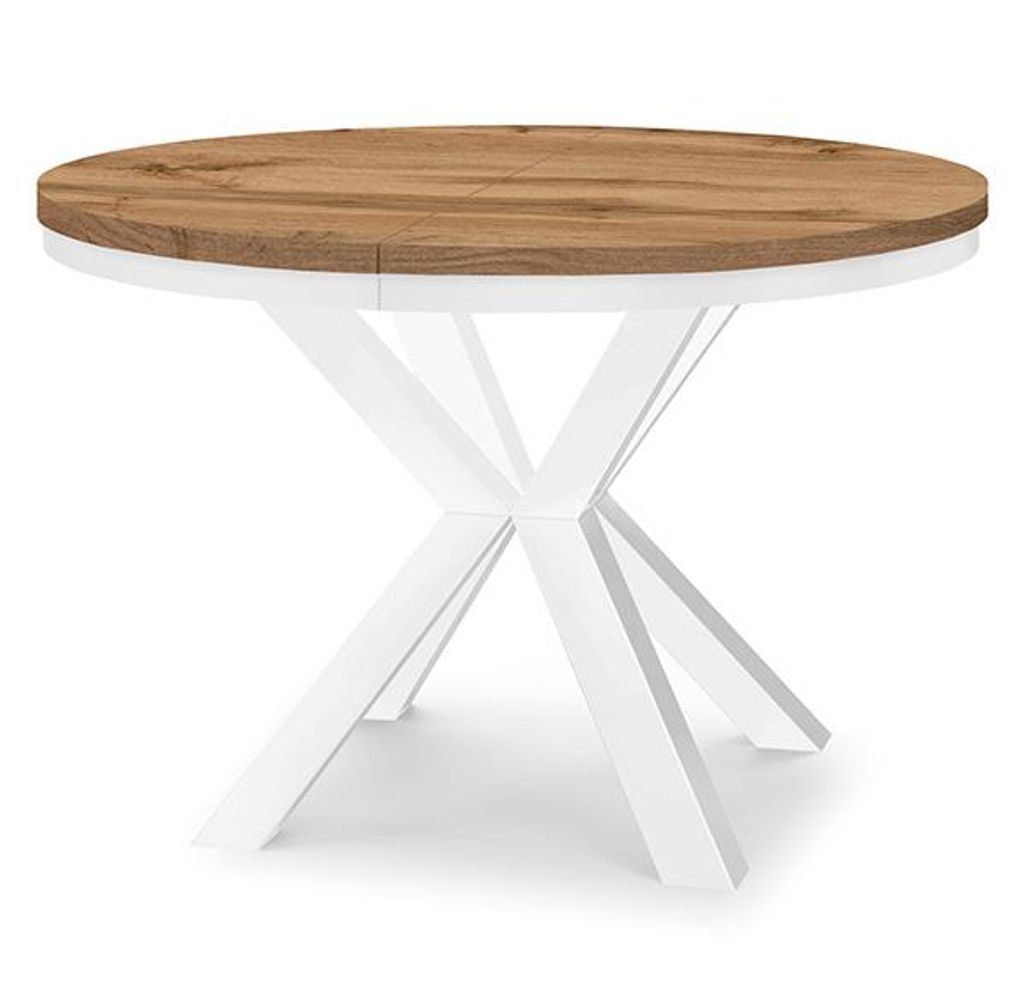 Rozkładany okrągły stół jadalniany biały RAL 100/200 cm, Zdjęcie produktu 