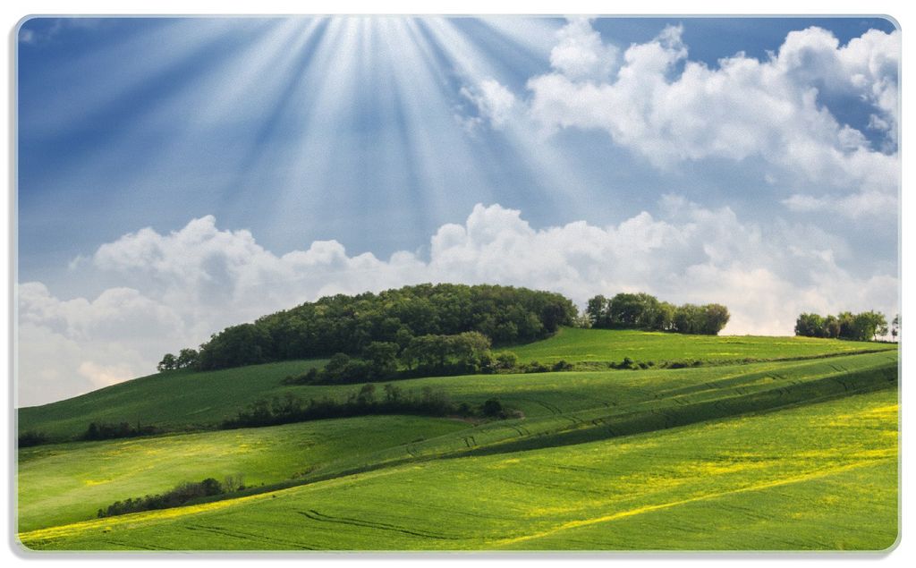 Wallario Frühstücksbrettchen aus Glas, je 14 x 23 cm, mit rutschfesten Füßen, Motiv Strahlender Sonnenschein