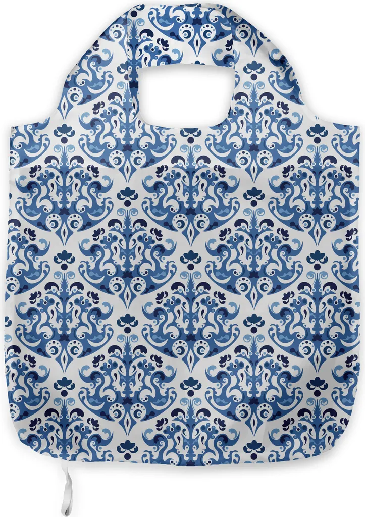 Borsa in Tessuto ABAKUHAUS Indaco: Shopper Vittoriana Blu Petrolio