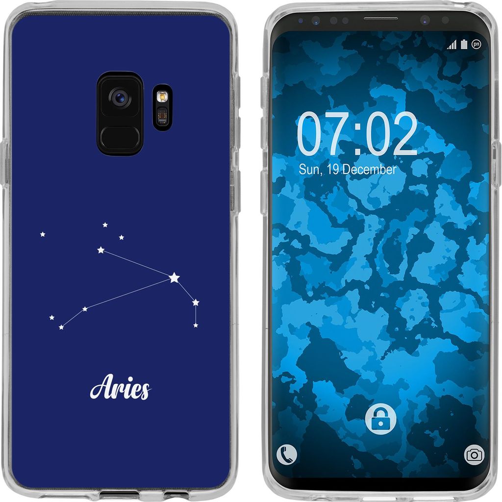 PhoneNatic Case kompatibel mit Samsung Galaxy S9 Silikon-Hülle SternzeichenAries M11