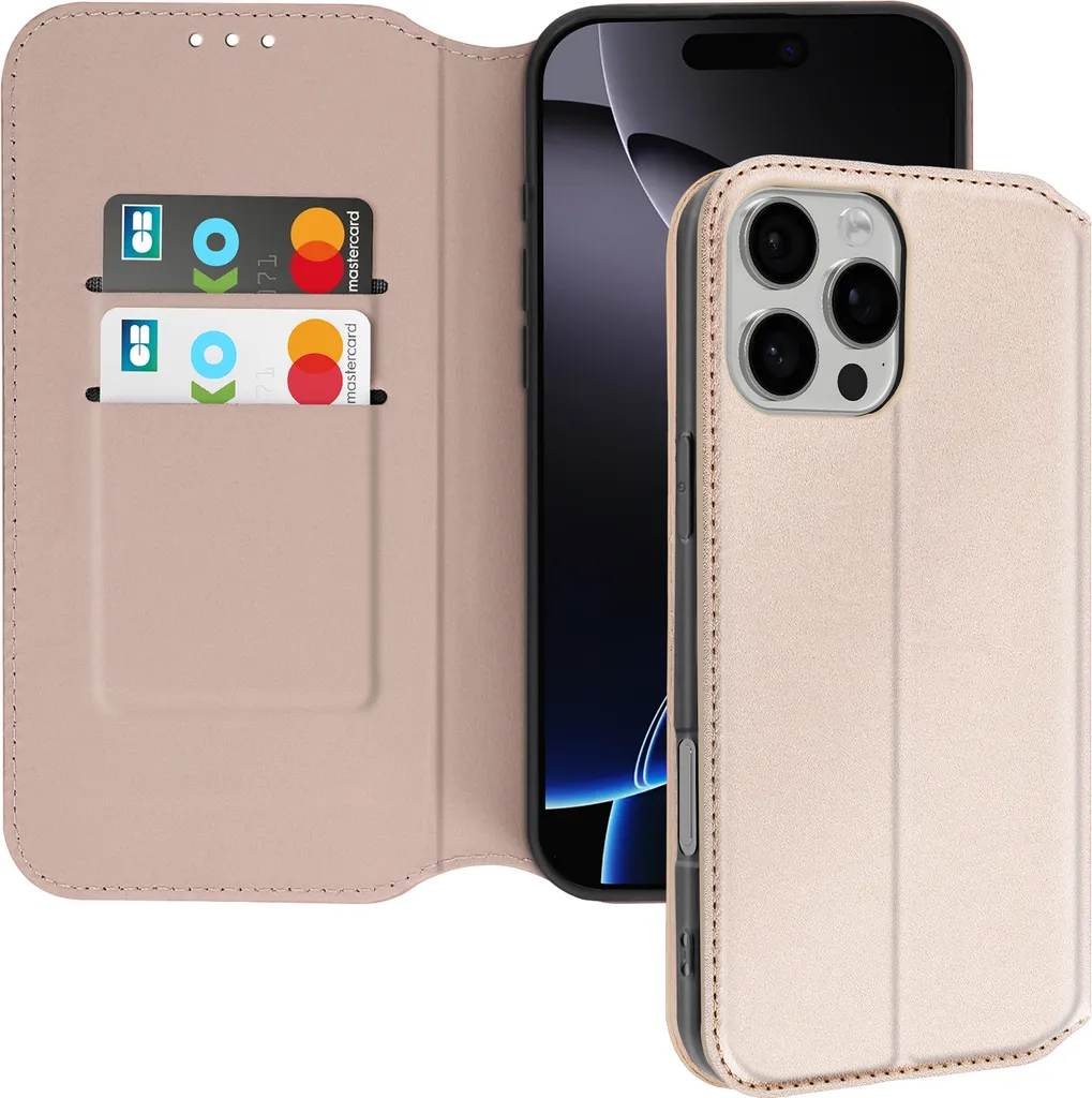 Avizar Custodia Professionale iPhone 16 Pro Pelle Finta Oro Classic