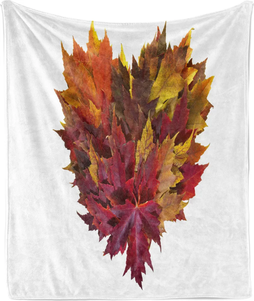 ABAKUHAUS Coperta Pile Autunnale 175x230 cm - Morbida Flanella Foglie Acero