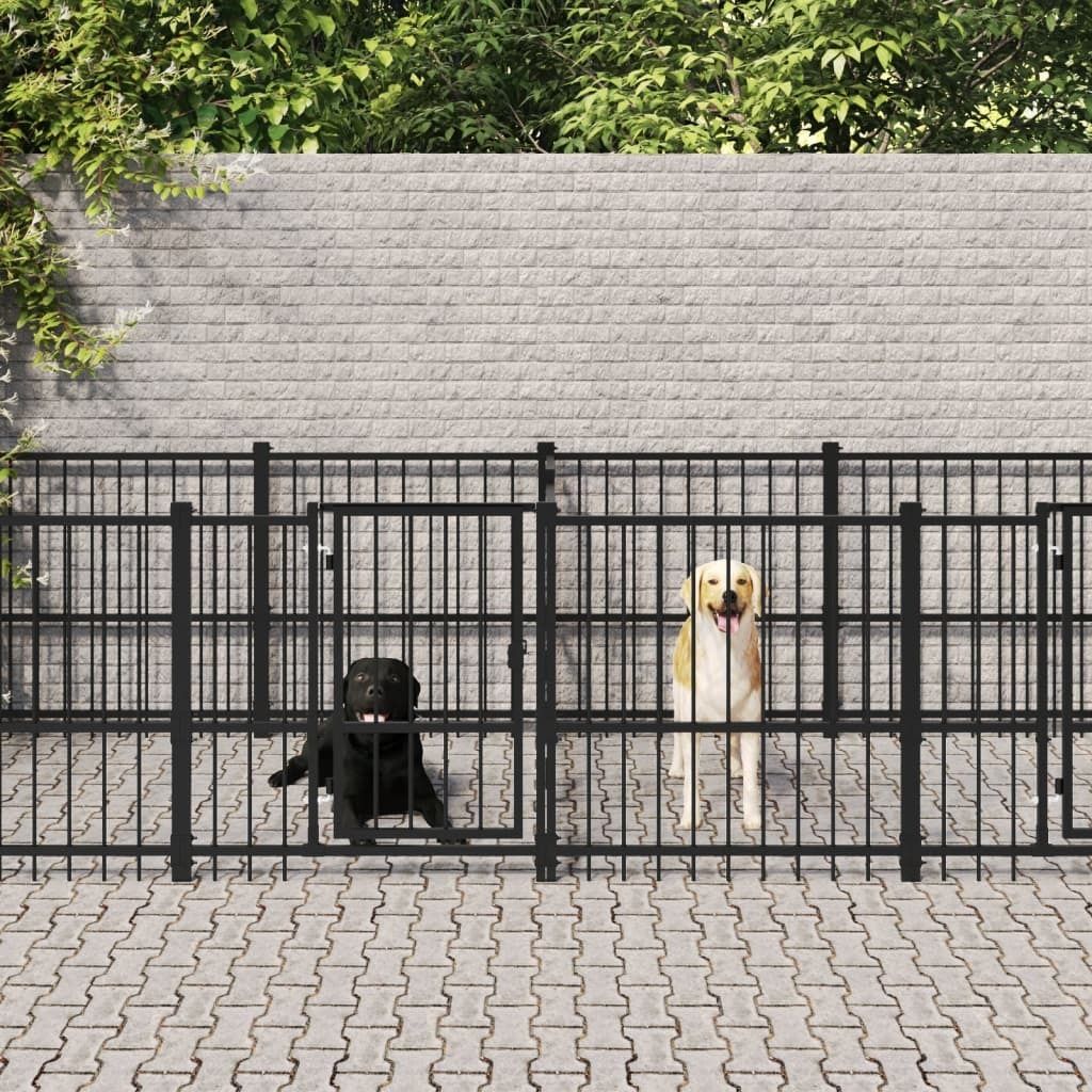 Möbel Outdoor-Hundezwinger Stahl 7,51 m² - Sonstiges Hundezubehör 3124664