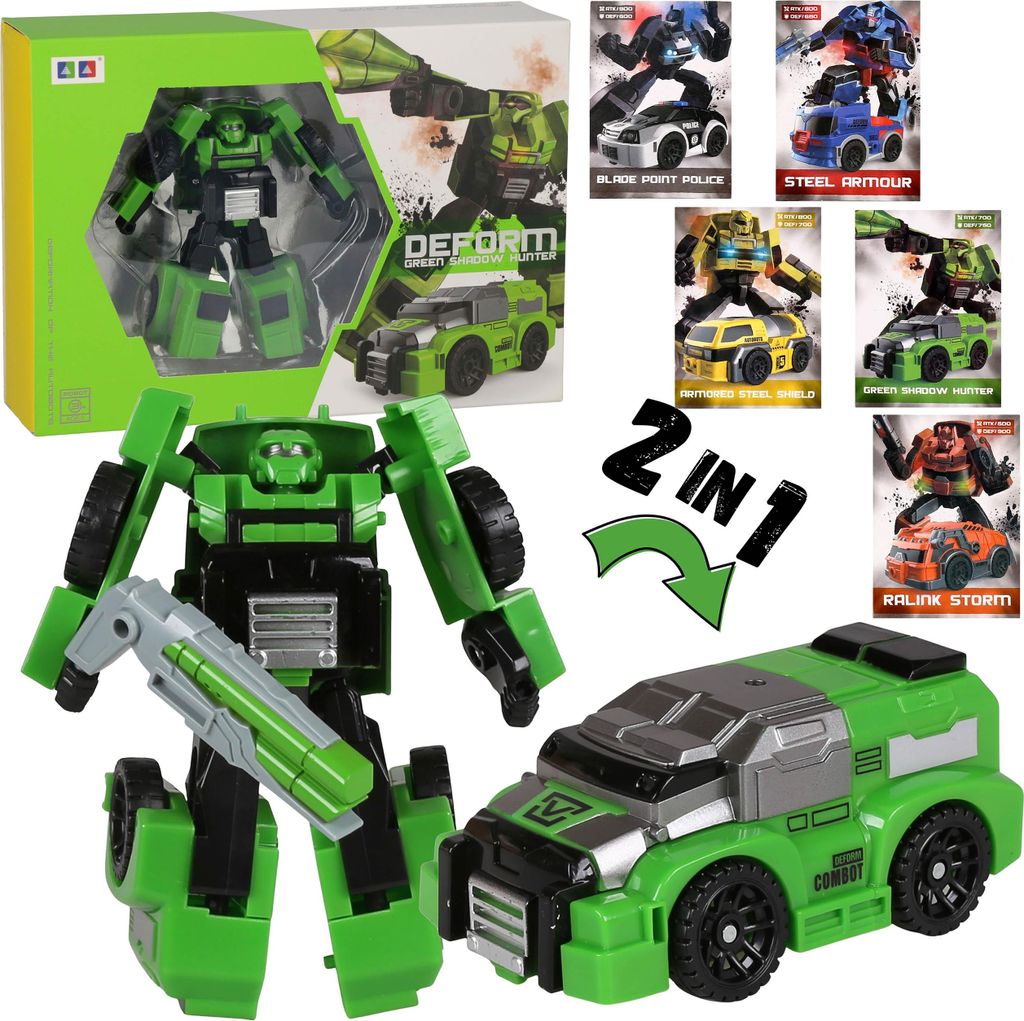 Verwandlungs-Roboter + Karte, 2-in-1 Auto-Roboter Spielzeug Produktbild 