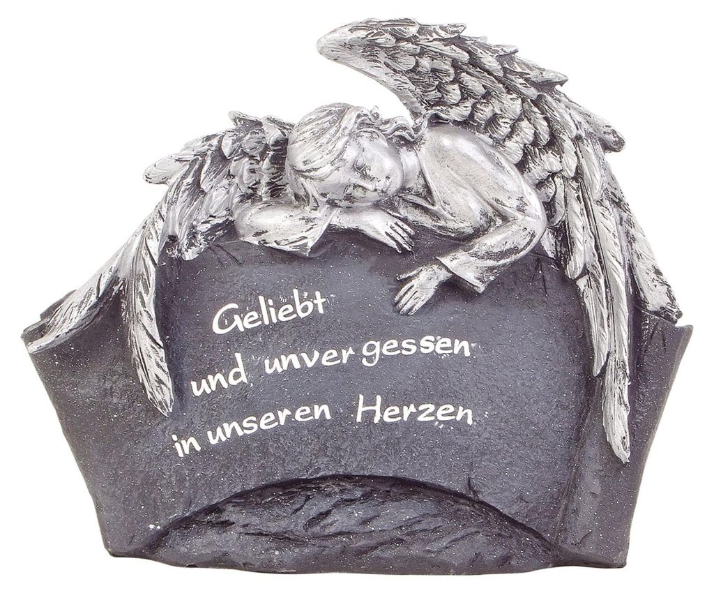 Grab-Spruchstein mit schlafendem Engel Grabschmuck Produktbild 