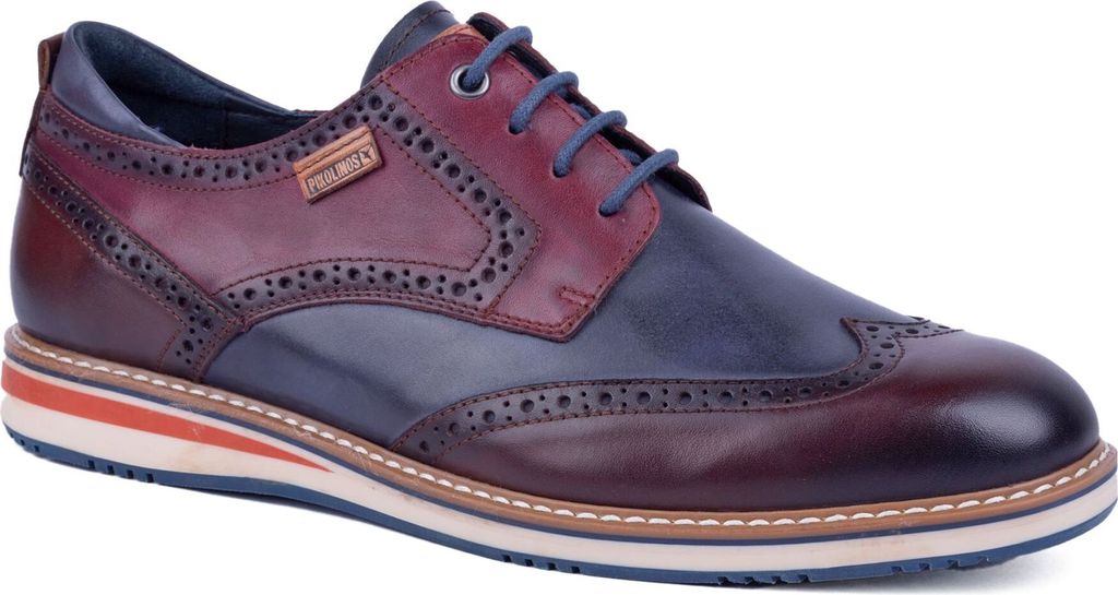 Pikolinos Herren Schnürschuh Leder Brogue Lochmuster perforiert Avila M1T-4191C1, Größe:44 EU, Farbe:Braun