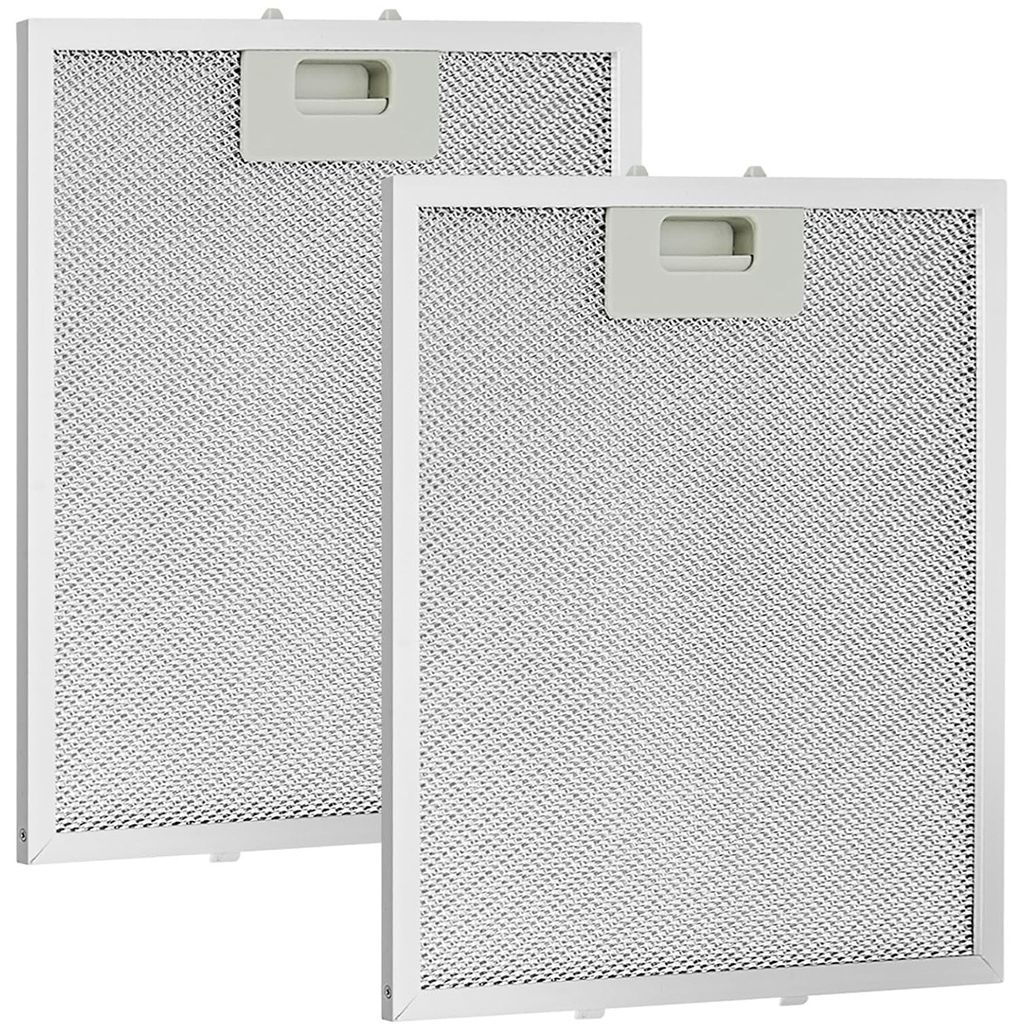 Two aluminum range hood grease filters are shown side-by-side against a white background.