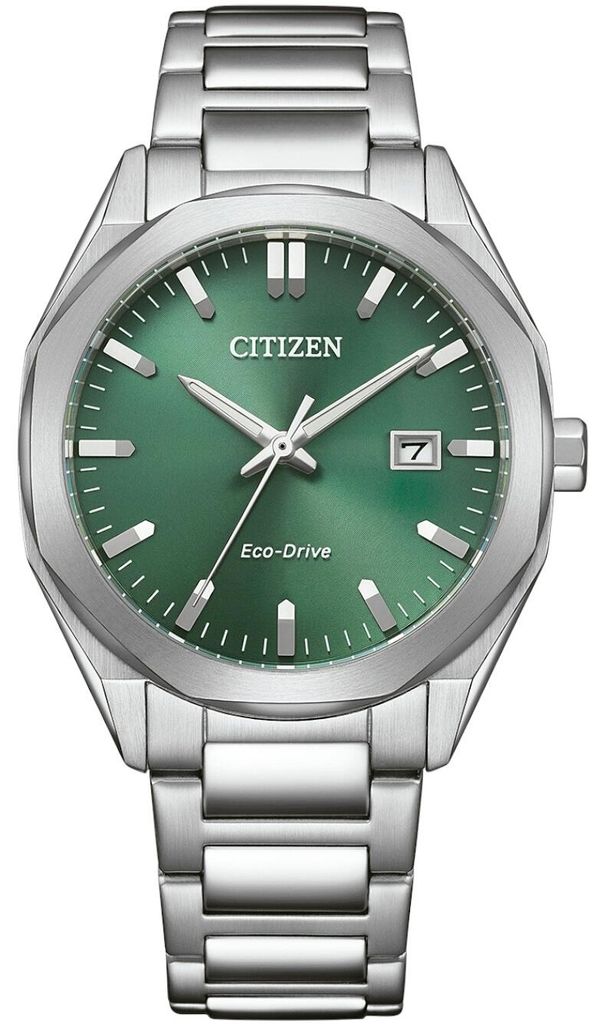 Herrenuhr, Eco-Drive Solaruhr aus Edelstahl- Grünes Zifferblatt - Citizen Modell: BM7620-83Y