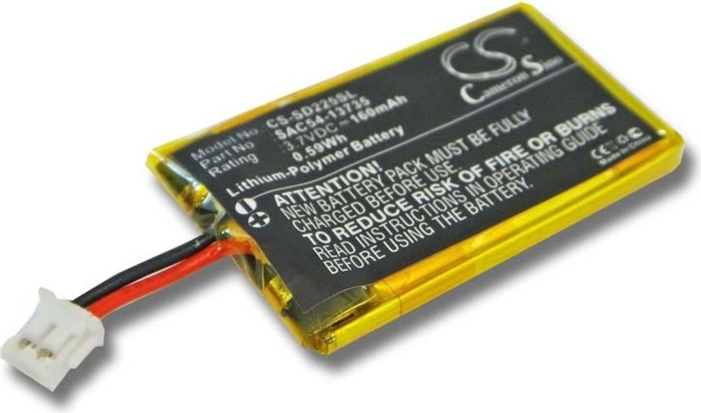 vhbw Akku kompatibel mit SportHunter SR-225W receiver, 825, SR-225 receiver, SR-225S receiver Hundehalsband Hunde-Trainer (160 mAh, 3,7 V, Li-Polymer)