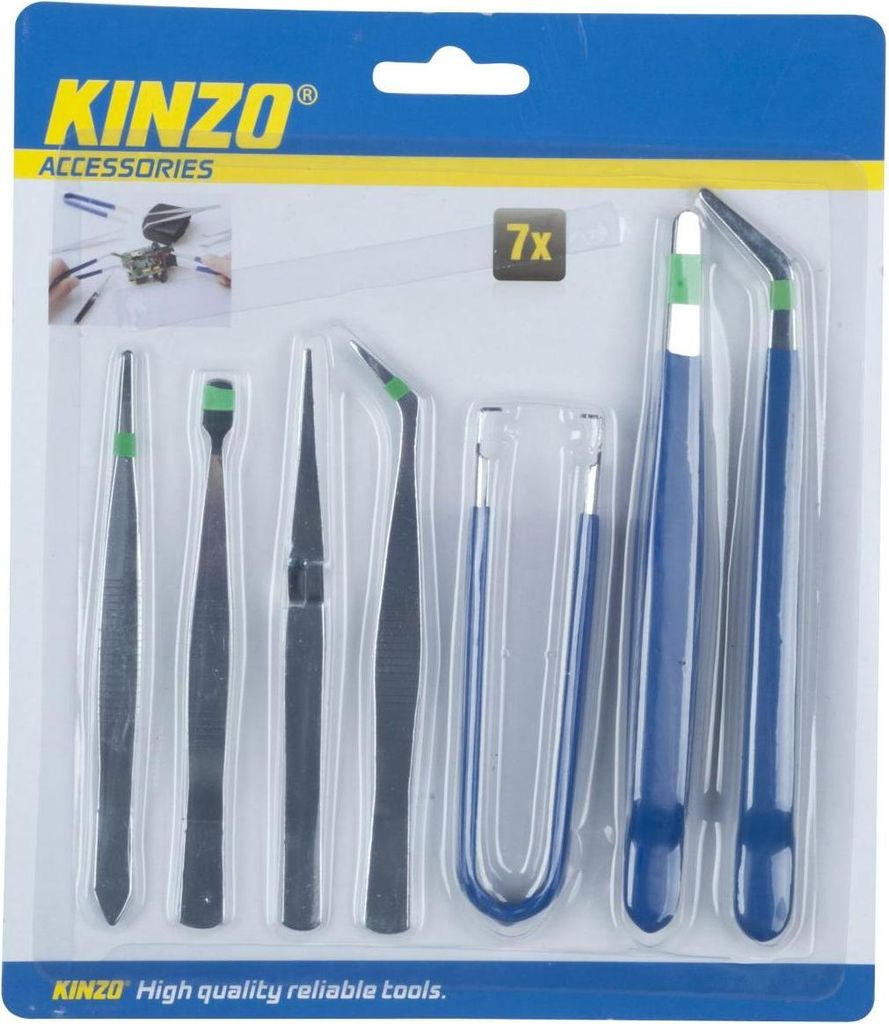 Kit 7 Pinces Précision Kinzo Kit 7 Pinces, Acier De Image du produit 