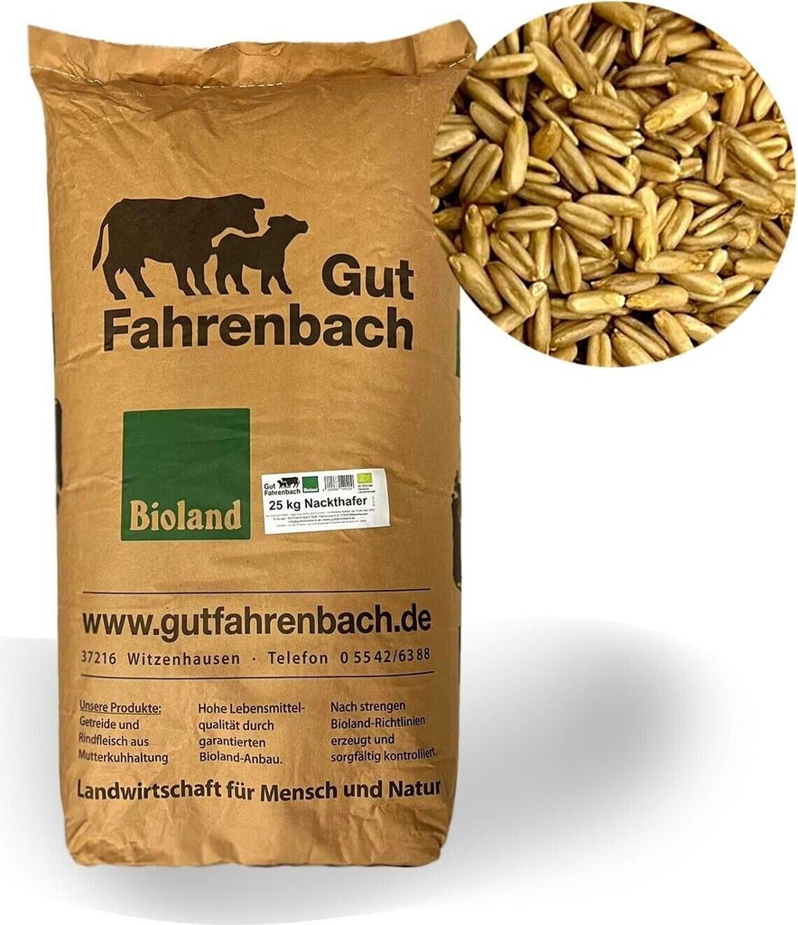 LanDixx B I O-Nackthafer 25 kg Schälhafer Top Hafer kontrolliert biologischer Anbau