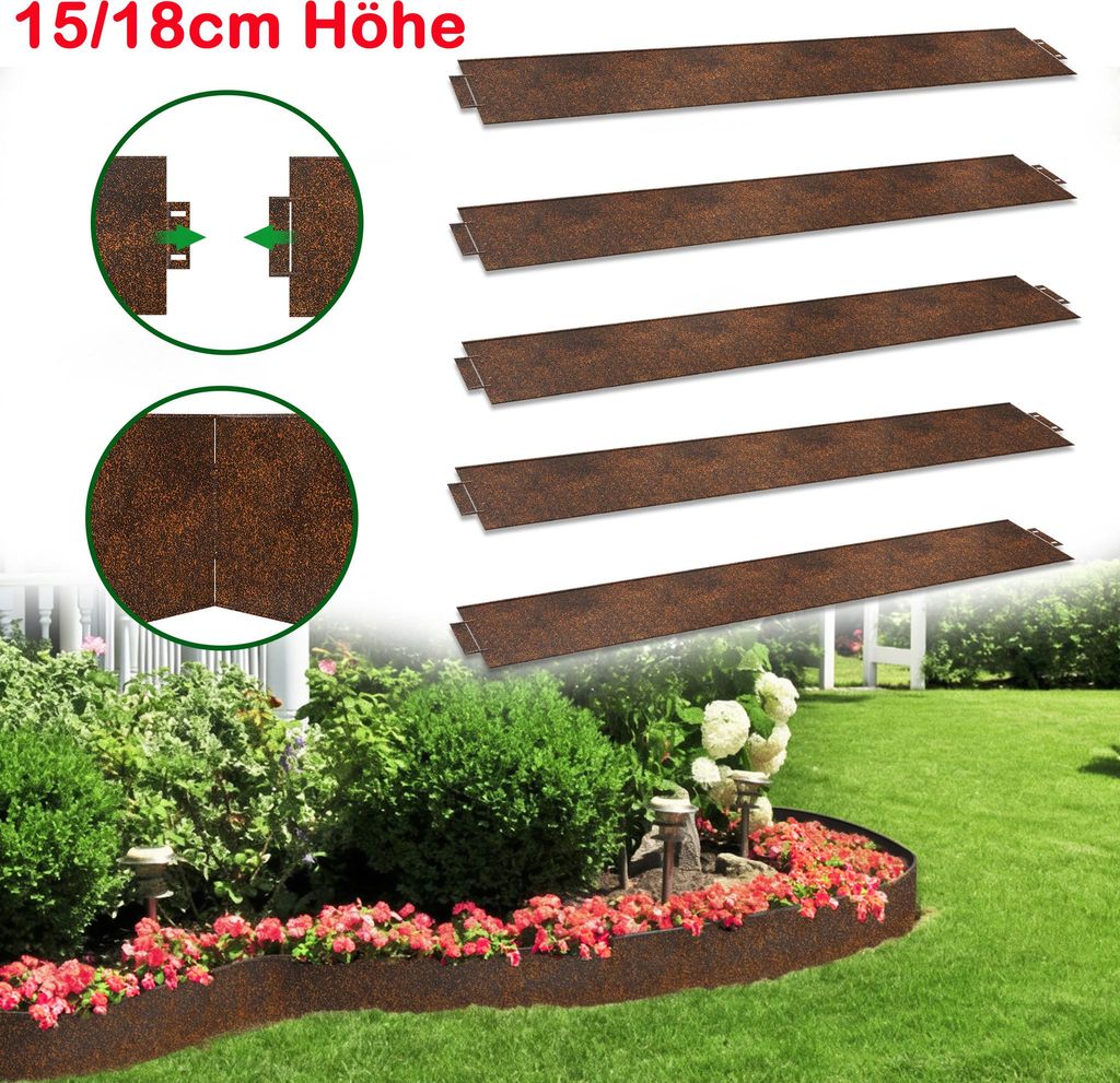 UISEBRT Graskant, metaal, 5 meter. Palisadenrand voor Productafbeelding 